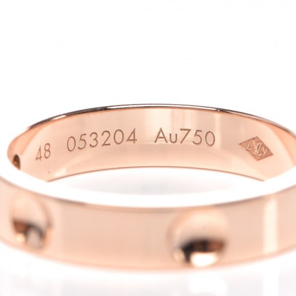 LOUIS VUITTON 18K Pink Gold Diamond Empreinte Band Ring - Picture 3 of 3